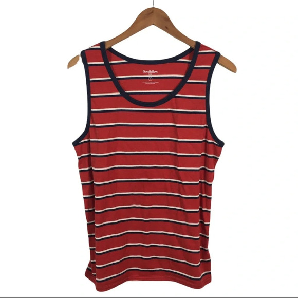 TS411 Goodfellow & Co Striped Muscle Tank Top M - Picture 1 of 4